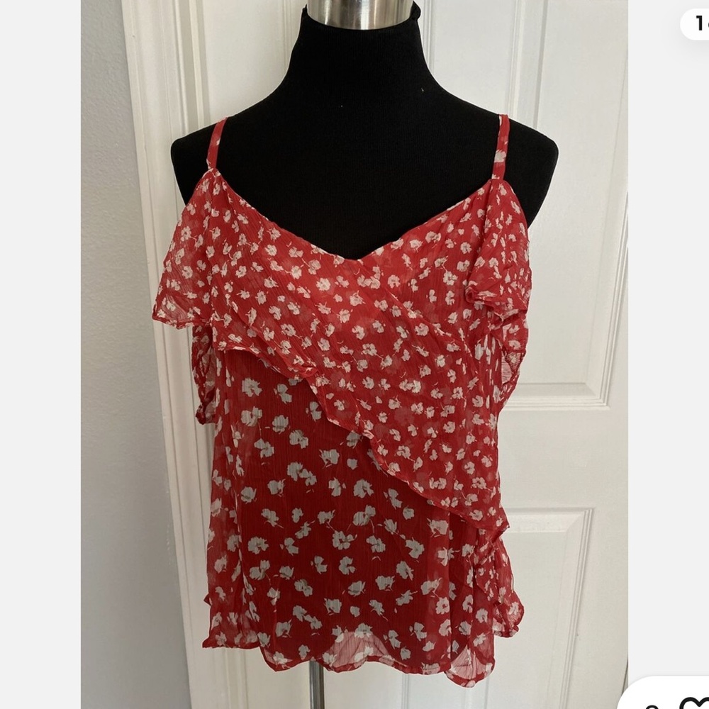 All Saints Red Floral Camisole